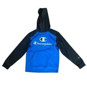 Champion Blue & Black Pullover Hoodie – Size 10/12 Youth
